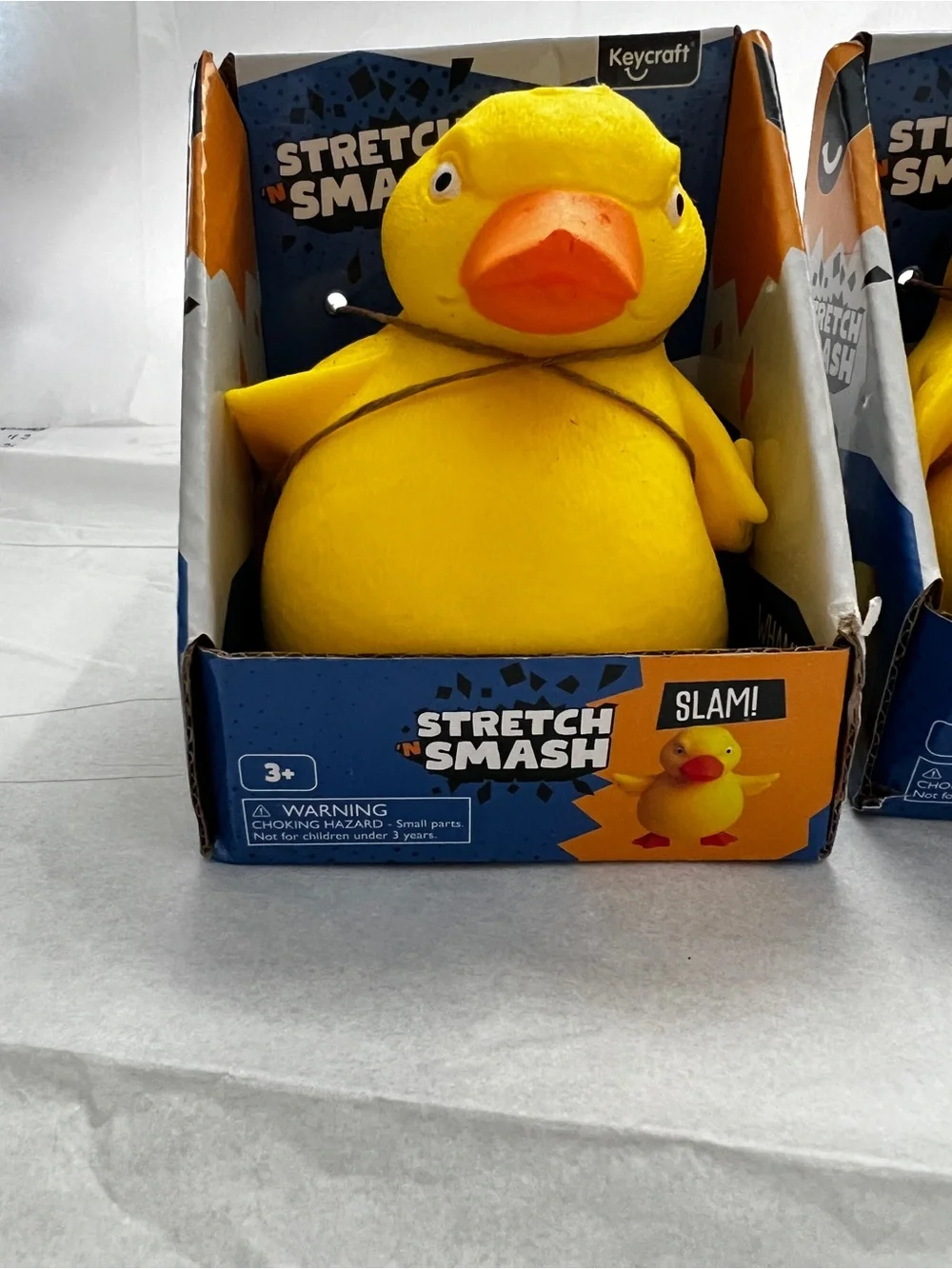 Lot of 2 Stretch 'N Smash Duck Slam Yellow Age 3+ Keycraft Toy